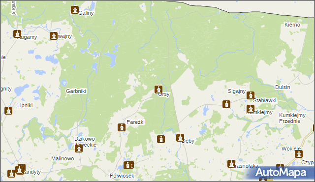 mapa Orsy, Orsy na mapie Targeo