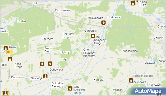 mapa Ortel Książęcy Pierwszy, Ortel Książęcy Pierwszy na mapie Targeo