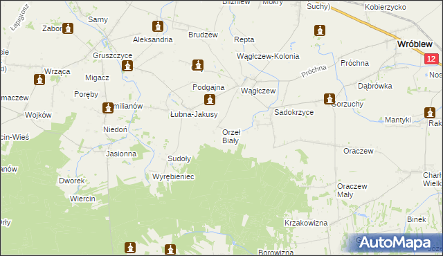 mapa Orzeł Biały, Orzeł Biały na mapie Targeo