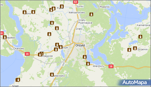 mapa Orzysz, Orzysz na mapie Targeo