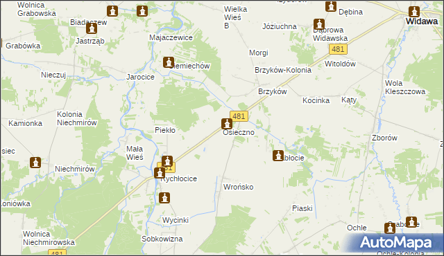 mapa Osieczno, Osieczno na mapie Targeo