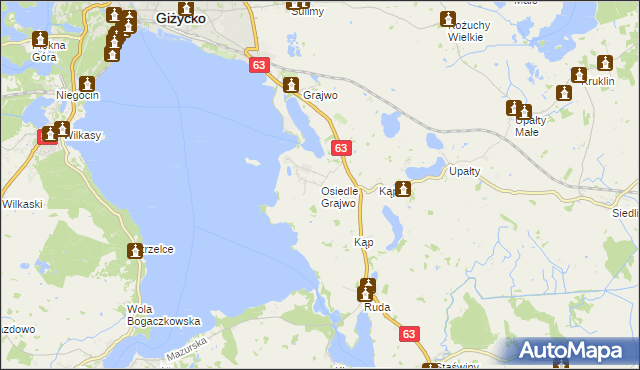 mapa Osiedle Grajwo, Osiedle Grajwo na mapie Targeo