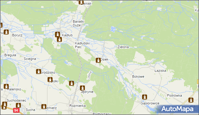 mapa Osiek gmina Strzelce Opolskie, Osiek gmina Strzelce Opolskie na mapie Targeo