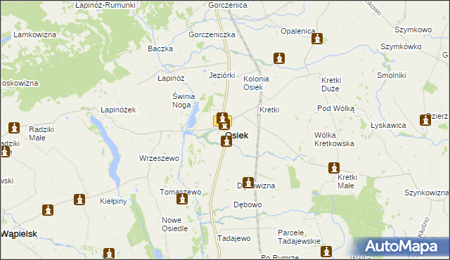 mapa Osiek powiat brodnicki, Osiek powiat brodnicki na mapie Targeo