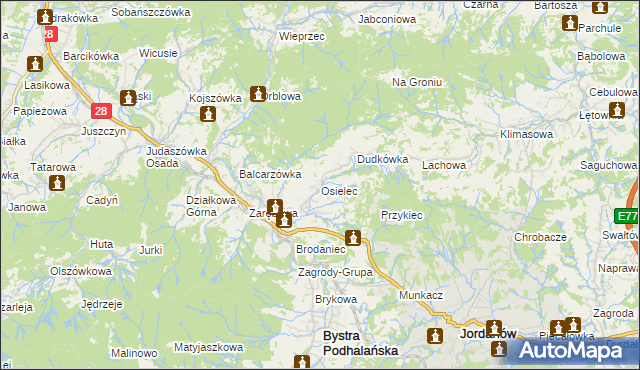 mapa Osielec, Osielec na mapie Targeo