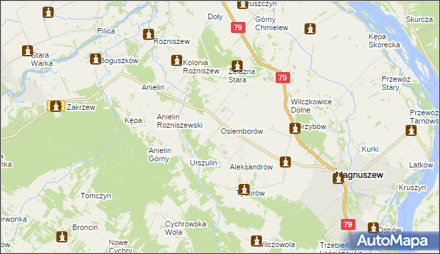 mapa Osiemborów, Osiemborów na mapie Targeo