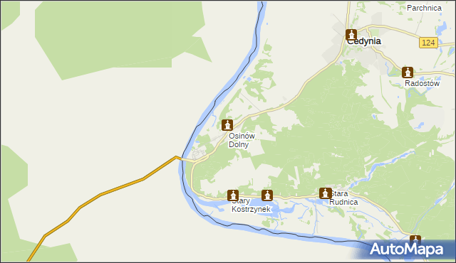 mapa Osinów Dolny, Osinów Dolny na mapie Targeo