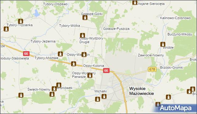 mapa Osipy-Lepertowizna, Osipy-Lepertowizna na mapie Targeo