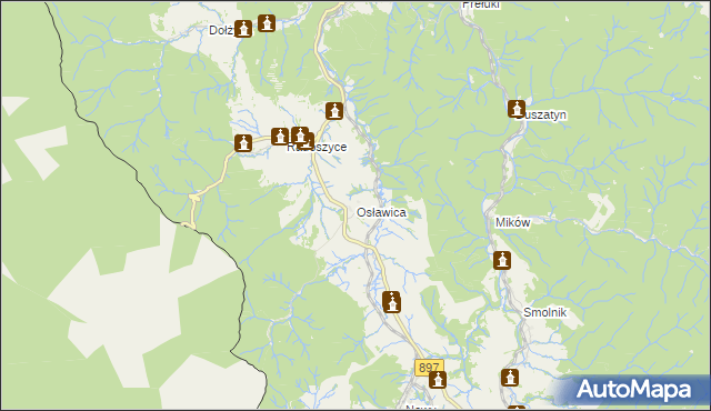 mapa Osławica, Osławica na mapie Targeo