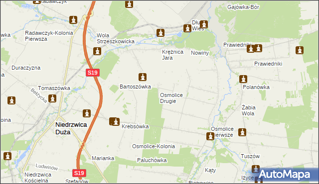 mapa Osmolice Drugie, Osmolice Drugie na mapie Targeo