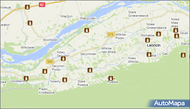 mapa Ośniki, Ośniki na mapie Targeo