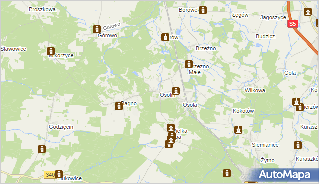 mapa Osolin, Osolin na mapie Targeo