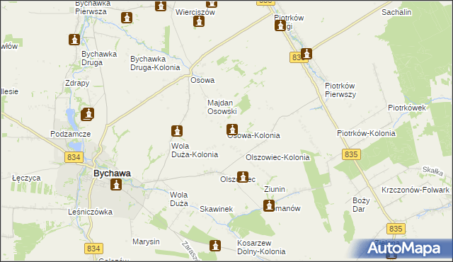 mapa Osowa-Kolonia, Osowa-Kolonia na mapie Targeo