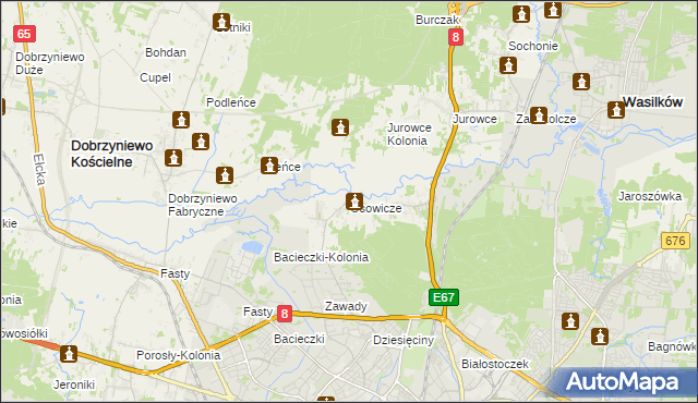 mapa Osowicze, Osowicze na mapie Targeo