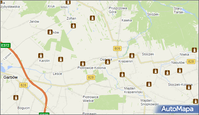 mapa Osówka gmina Niemce, Osówka gmina Niemce na mapie Targeo