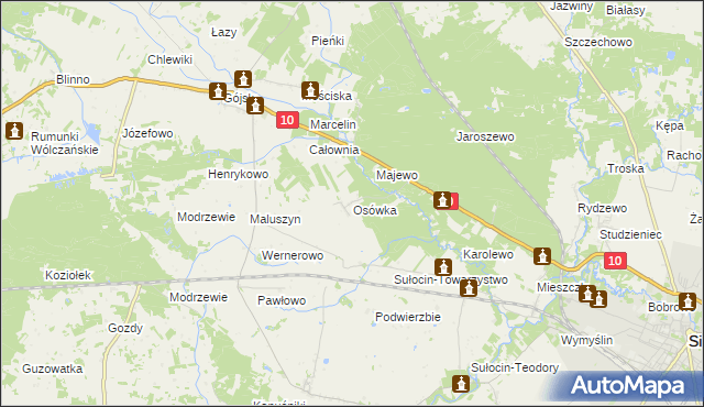 mapa Osówka gmina Sierpc, Osówka gmina Sierpc na mapie Targeo