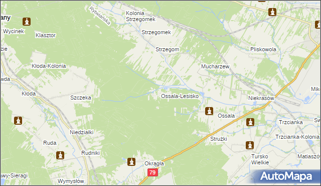 mapa Ossala-Lesisko, Ossala-Lesisko na mapie Targeo