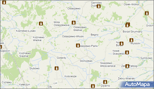 mapa Ostaszewo-Pańki, Ostaszewo-Pańki na mapie Targeo