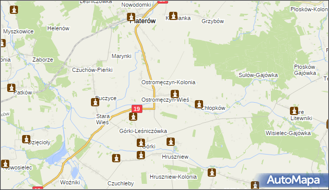 mapa Ostromęczyn, Ostromęczyn na mapie Targeo