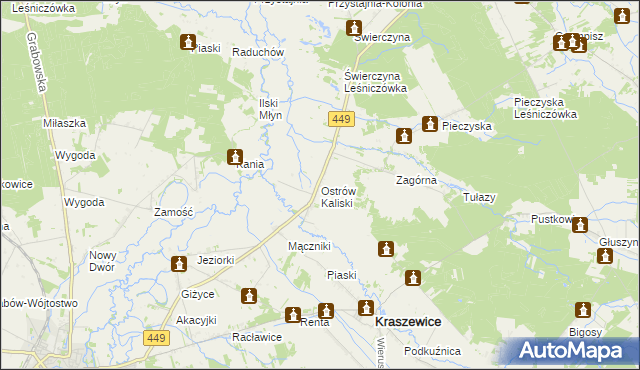 mapa Ostrów Kaliski, Ostrów Kaliski na mapie Targeo