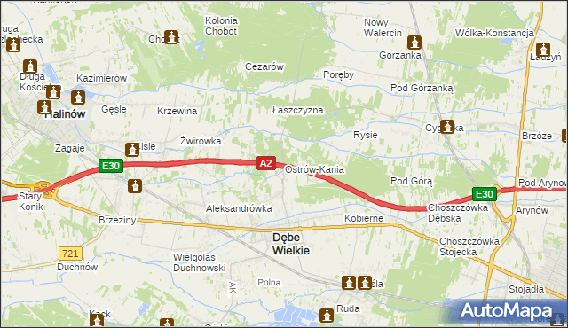 mapa Ostrów-Kania, Ostrów-Kania na mapie Targeo