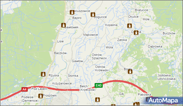 mapa Ostrów Szlachecki, Ostrów Szlachecki na mapie Targeo