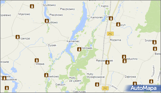 mapa Ostrówek gmina Orchowo, Ostrówek gmina Orchowo na mapie Targeo