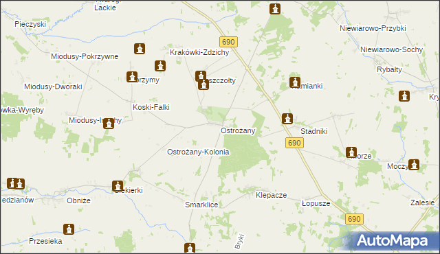 mapa Ostrożany, Ostrożany na mapie Targeo