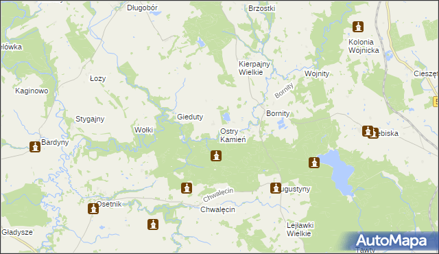 mapa Ostry Kamień, Ostry Kamień na mapie Targeo