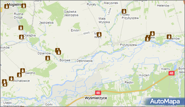 mapa Osuchów gmina Promna, Osuchów gmina Promna na mapie Targeo