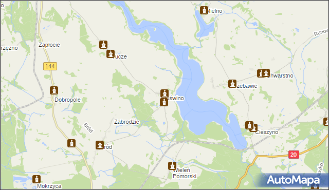 mapa Oświno, Oświno na mapie Targeo