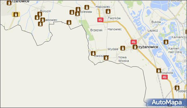 mapa Owsiszcze, Owsiszcze na mapie Targeo