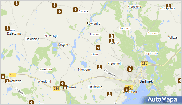 mapa Ożar, Ożar na mapie Targeo