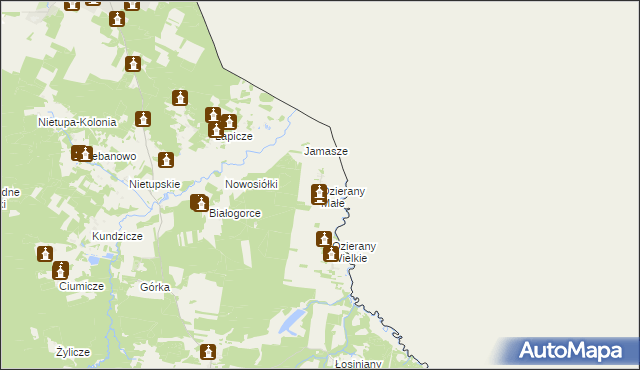 mapa Ozierany Małe, Ozierany Małe na mapie Targeo