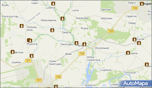 mapa Pączew, Pączew na mapie Targeo