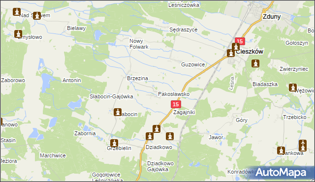 mapa Pakosławsko, Pakosławsko na mapie Targeo