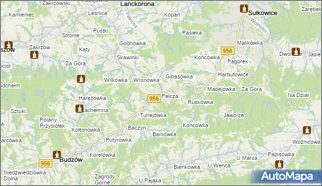 mapa Palcza, Palcza na mapie Targeo