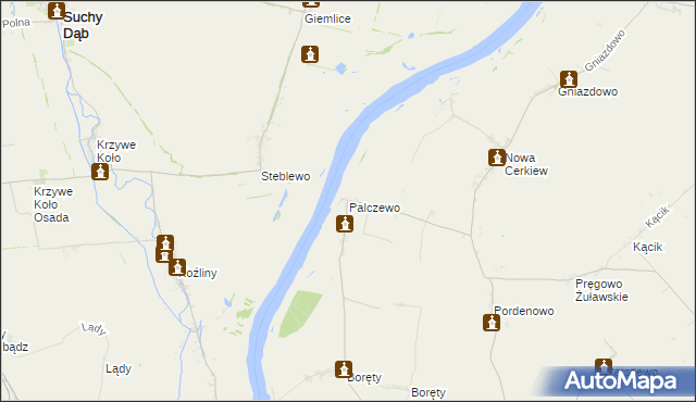 mapa Palczewo gmina Ostaszewo, Palczewo gmina Ostaszewo na mapie Targeo