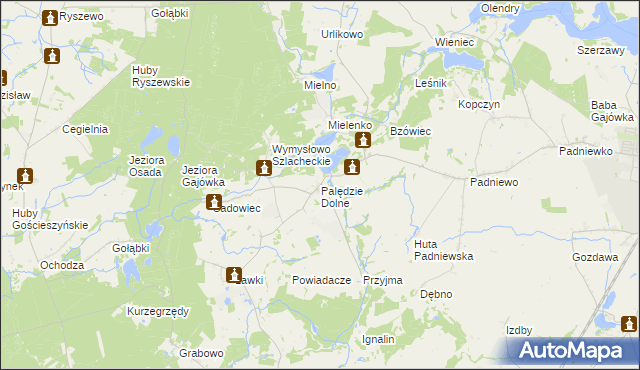 mapa Palędzie Dolne, Palędzie Dolne na mapie Targeo