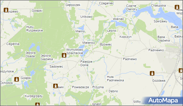 mapa Palędzie Kościelne, Palędzie Kościelne na mapie Targeo