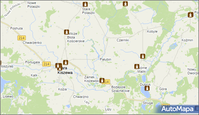 mapa Pałubin, Pałubin na mapie Targeo