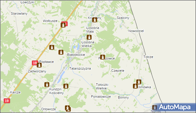 mapa Parczowce, Parczowce na mapie Targeo