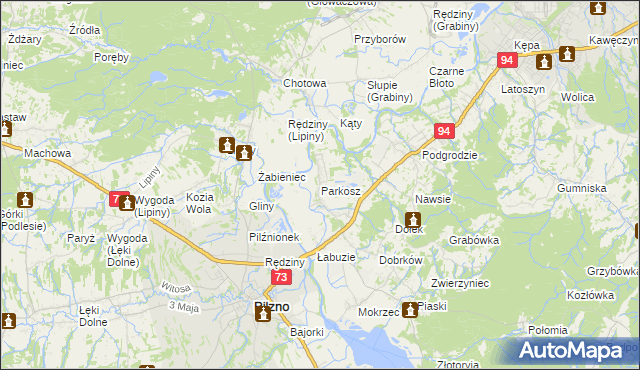 mapa Parkosz, Parkosz na mapie Targeo