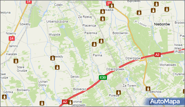 mapa Parma, Parma na mapie Targeo