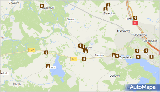 mapa Parsęcko, Parsęcko na mapie Targeo