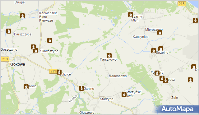 mapa Parszkowo, Parszkowo na mapie Targeo