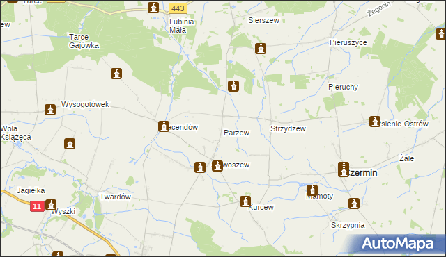 mapa Parzew, Parzew na mapie Targeo