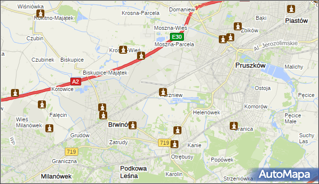 mapa Parzniew, Parzniew na mapie Targeo