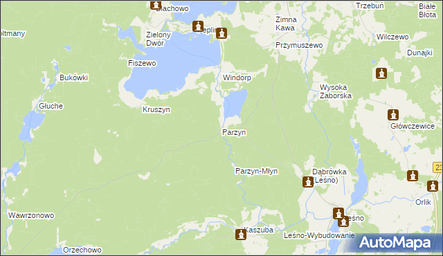 mapa Parzyn, Parzyn na mapie Targeo