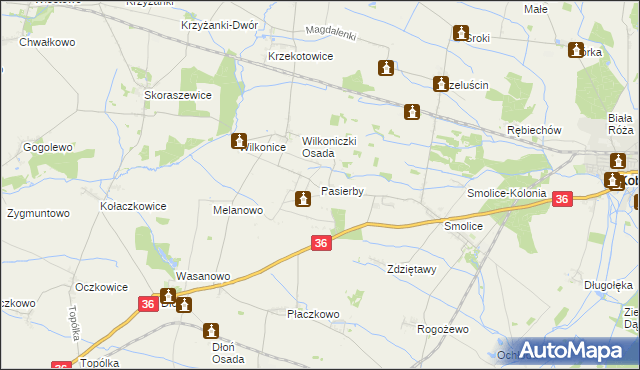 mapa Pasierby, Pasierby na mapie Targeo